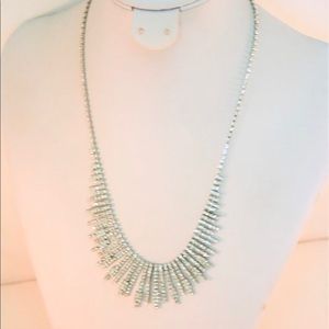 NWOB Inc crystal zirconia silver necklace